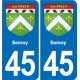 45 Chaingy blason ville autocollant plaque stickers