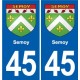 45 Chaingy blason ville autocollant plaque stickers