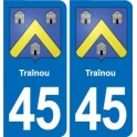 45 Chaingy blason ville autocollant plaque stickers