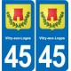 45 Chaingy blason ville autocollant plaque stickers