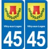 45 Chaingy blason ville autocollant plaque stickers