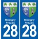 28 Cherisy blason autocollant plaque stickers ville