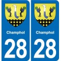 28 Cherisy blason autocollant plaque stickers ville