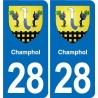 28 Cherisy blason autocollant plaque stickers ville