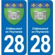 28 Cherisy blason autocollant plaque stickers ville