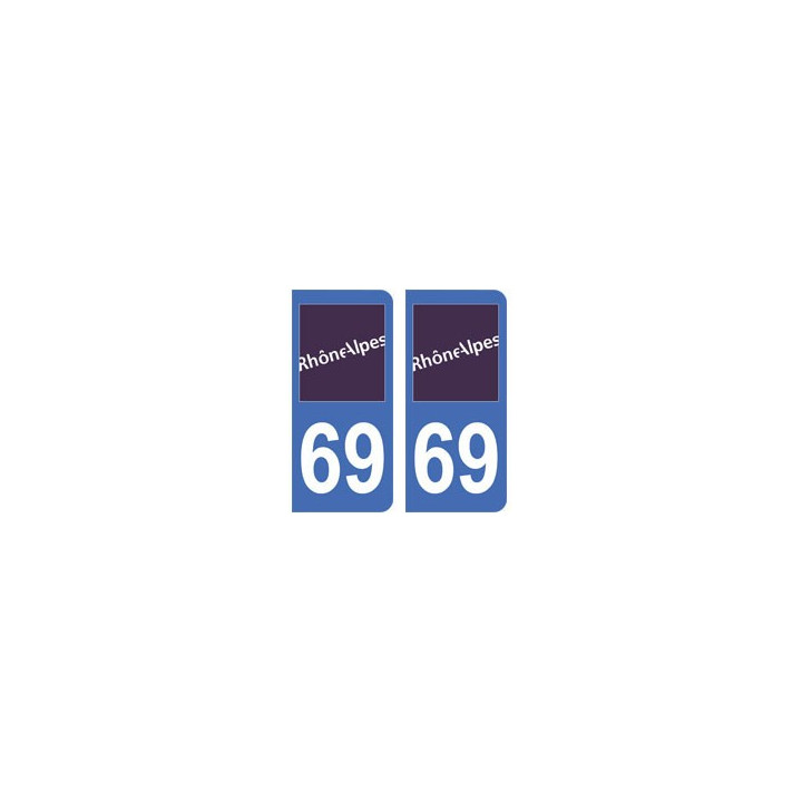 69 Rhône autocollant plaque