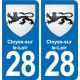 28 Cherisy blason autocollant plaque stickers ville