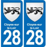 28 Cherisy blason autocollant plaque stickers ville