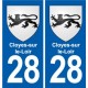 28 Cherisy blason autocollant plaque stickers ville