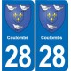 28 Cherisy blason autocollant plaque stickers ville
