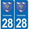 28 Cherisy blason autocollant plaque stickers ville