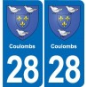 28 Cherisy blason autocollant plaque stickers ville