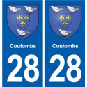 28 Cherisy blason autocollant plaque stickers ville