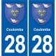 28 Cherisy blason autocollant plaque stickers ville