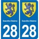 28 Cherisy blason autocollant plaque stickers ville