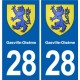 28 Cherisy blason autocollant plaque stickers ville