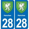 28 Cherisy blason autocollant plaque stickers ville
