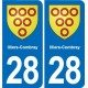 28 Cherisy blason autocollant plaque stickers ville