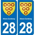 28 Cherisy blason autocollant plaque stickers ville