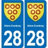 28 Cherisy blason autocollant plaque stickers ville