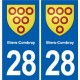 28 Cherisy blason autocollant plaque stickers ville