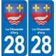 28 Cherisy blason autocollant plaque stickers ville