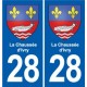 28 Cherisy blason autocollant plaque stickers ville