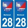 28 Cherisy blason autocollant plaque stickers ville