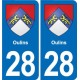 28 Cherisy blason autocollant plaque stickers ville