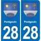 28 Cherisy blason autocollant plaque stickers ville