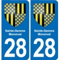 28 Cherisy blason autocollant plaque stickers ville