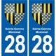 28 Cherisy blason autocollant plaque stickers ville