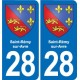 28 Cherisy blason autocollant plaque stickers ville