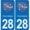 28 Cherisy blason autocollant plaque stickers ville