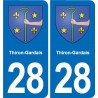 28 Cherisy blason autocollant plaque stickers ville