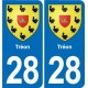 28 Cherisy blason autocollant plaque stickers ville