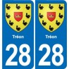 28 Cherisy blason autocollant plaque stickers ville