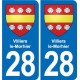 28 Cherisy blason autocollant plaque stickers ville