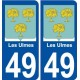 49 Ulmes logo autocollant plaque stickers ville