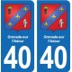 40 Magescq autocollant plaque blason stickers département ville