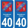 40 Magescq autocollant plaque blason stickers département ville