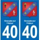 40 Grenade-sur-l'Adour autocollant plaque blason stickers département ville