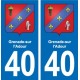 40 Magescq autocollant plaque blason stickers département ville