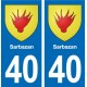 40 Sarbazan adesivo piastra emblema adesivi dipartimento città