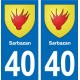 40 Sarbazan aufkleber platte wappen-sticker abteilung stadt