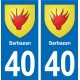 40 Léon autocollant plaque blason stickers département ville