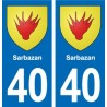 40 Sarbazan de la etiqueta engomada de la placa emblema de pegatinas departamento de la ciudad de