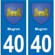 40 Magescq autocollant plaque blason stickers département ville