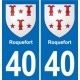 40 Magescq autocollant plaque blason stickers département ville