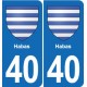 40 Léon autocollant plaque blason stickers département ville